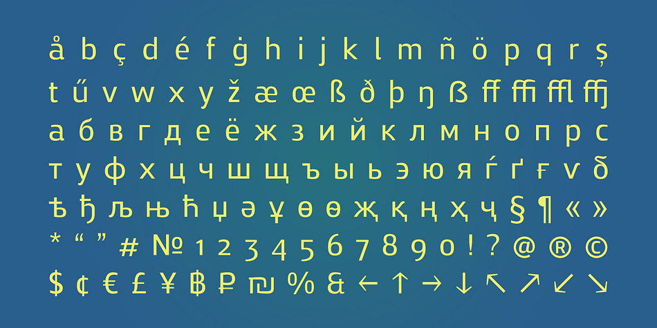 Zosimo Pro font family example.