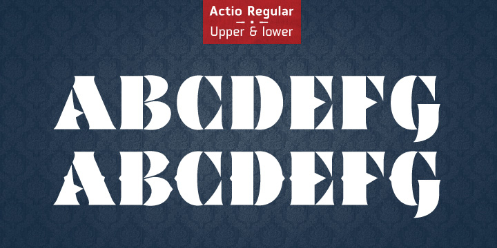Displaying the beauty and characteristics of the Actio font family.