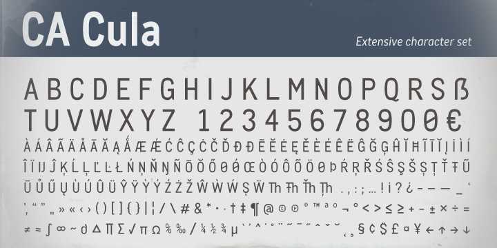 Highlighting the CA Cula font family.