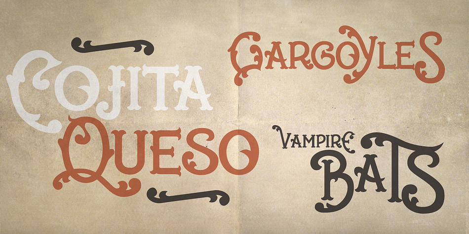 Cowboss font family sample image.