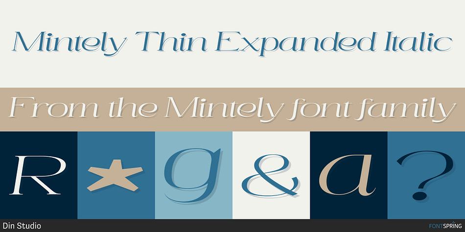 Mintely Thin Expanded Italic Font