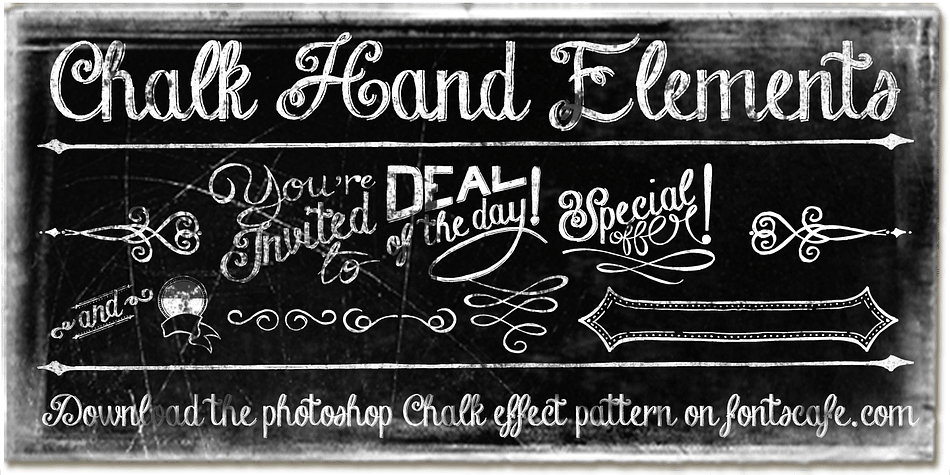The "Chalk Hand Lettering" font – As the name suggests, this font allows you the make hand-written font designs which are reminiscent of the chalk typography of the past; the difference is of course the fact that you can create your design elements in a matter of seconds.
