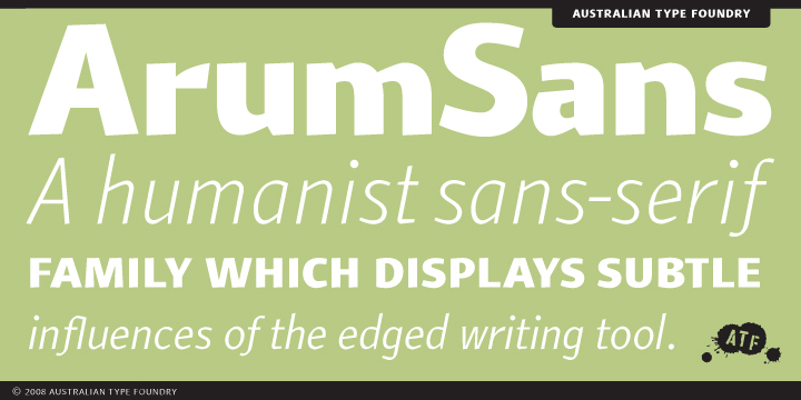 Highlighting the ArumSans font family.
