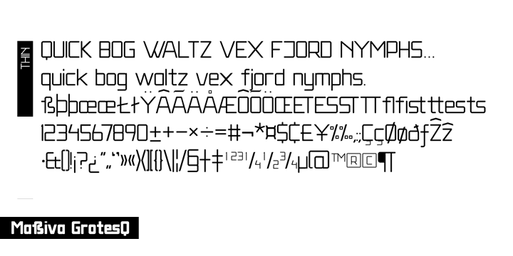Massiva GrotesQ font family example.