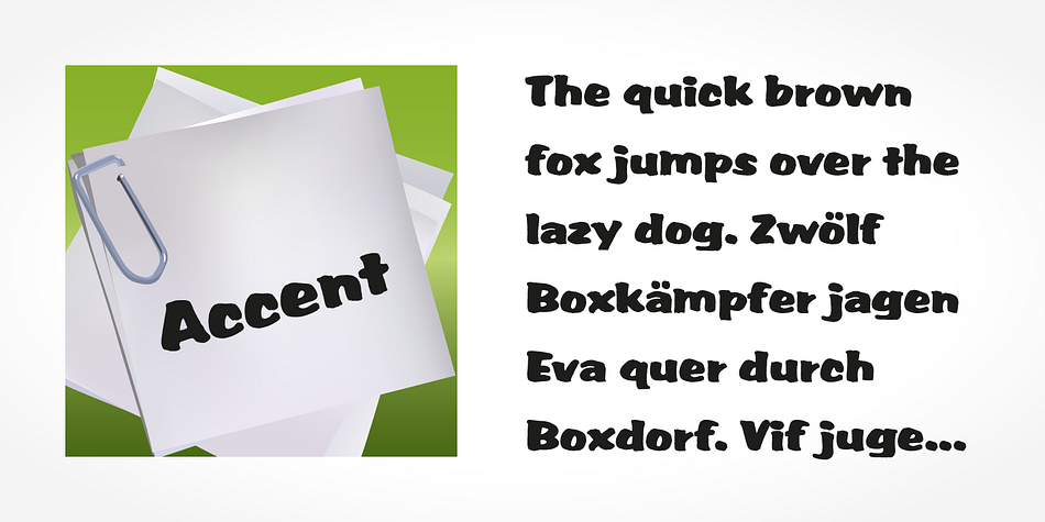 Accent font family sample image.