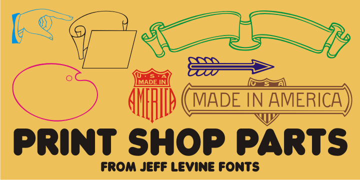Displaying the beauty and characteristics of the Print Shop Parts JNL font family.