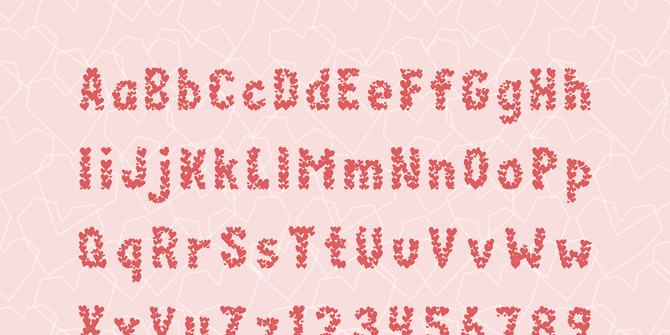 Displaying the beauty and characteristics of the Paper Hearts font family.