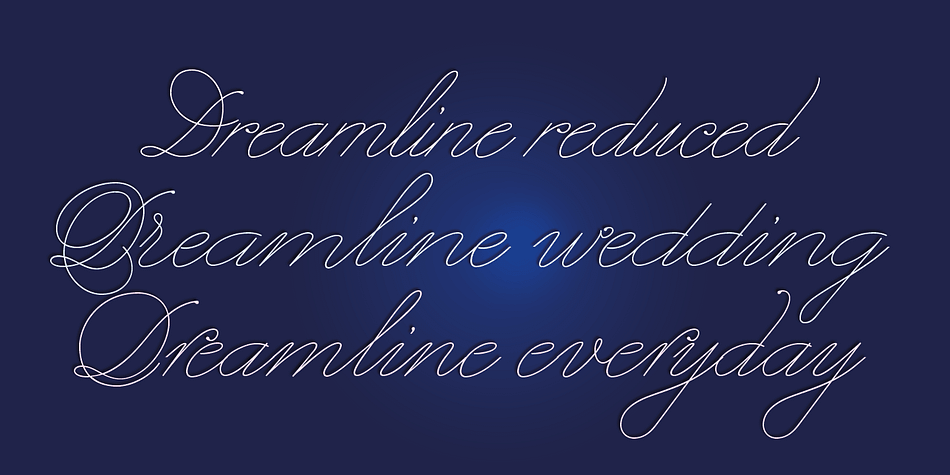 Dreamline font family sample image.