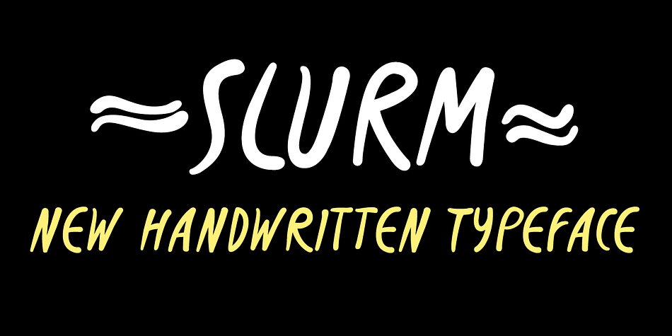 Slurm is a hand-drawn fun font that is ideal for use in headlines, descriptions and logotypes used in product design and similar applications.