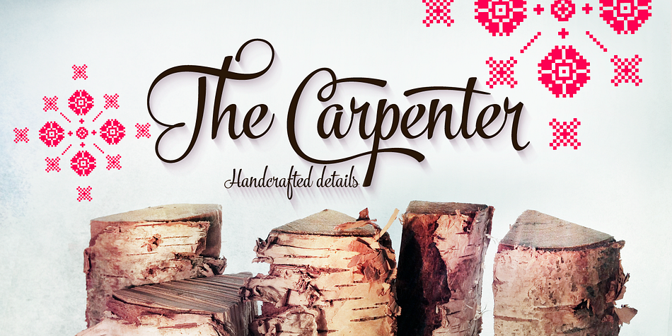 Displaying the beauty and characteristics of the The Carpenter font family.