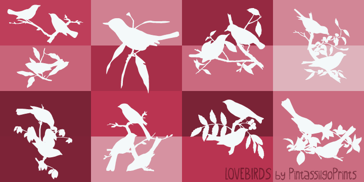 A handful of birds silhouettes.