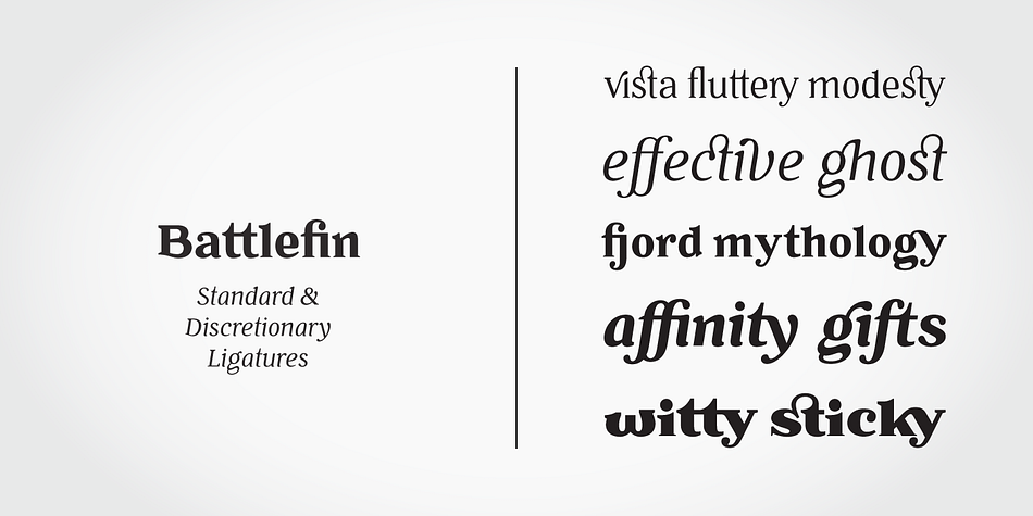 Battlefin font family example.