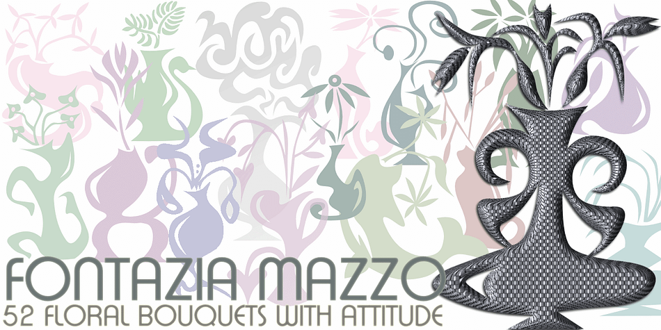Fontazia Mazzo features a unique assortment of floral bouquets in abstract vases.
