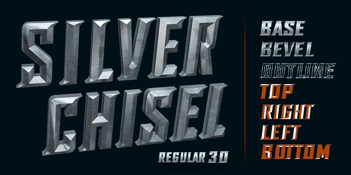 Silver Chisel’s layer combinations give you complete control in producing styles like, outline, 3D, beveled.