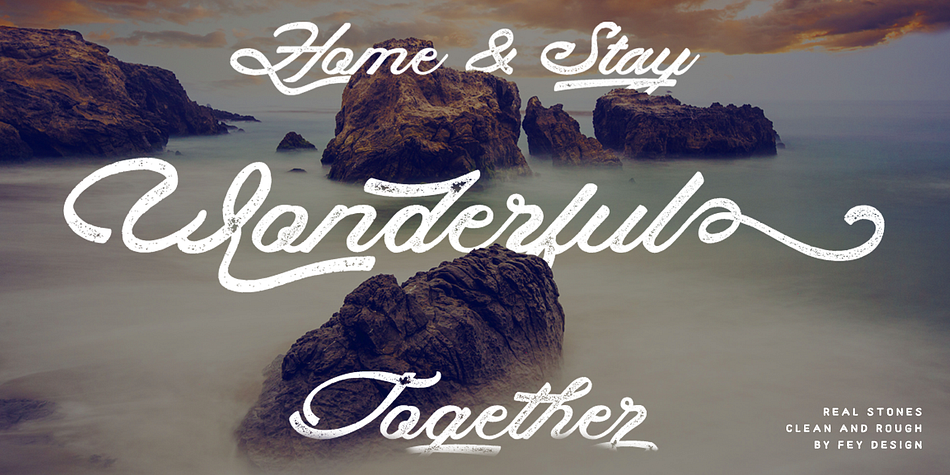 Real Stones Rough font family sample image.