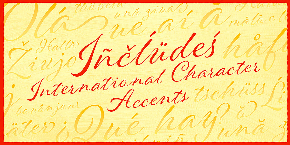 It also looks exceptionally natural – every lowercase letter includes not only its normal connected form, but a beginning, ending, and an “isolated” form (useful for settings like “mar y sol,” “o sole mio”; lettered lists; and creative uses like wordmarks).