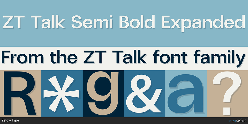 ZT Talk Semi Bold Expanded Font