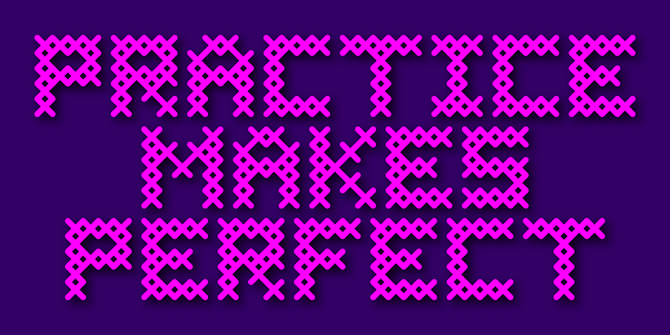 Cross Stitch font family example.