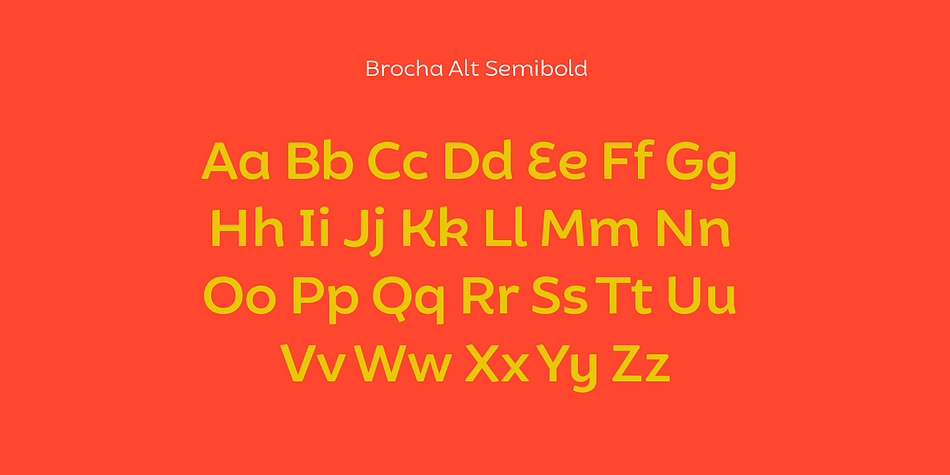 Displaying the beauty and characteristics of the Brocha font family.