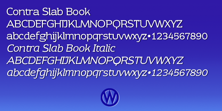 Highlighting the Contra Slab font family.