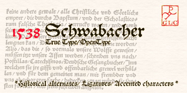 Displaying the beauty and characteristics of the 1538 Schwabacher font family.