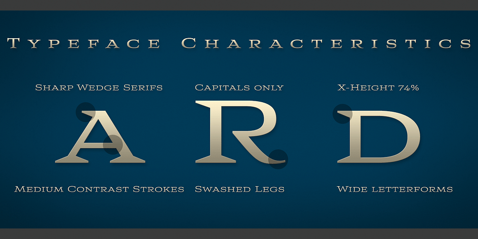 Indicative of banknotes and financial strength, the large, elegant Aviano Wedge is composed in the Latin style.