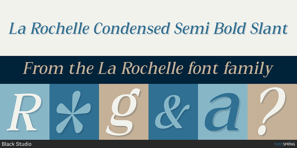 La Rochelle Condensed Semi Bold Slant Font