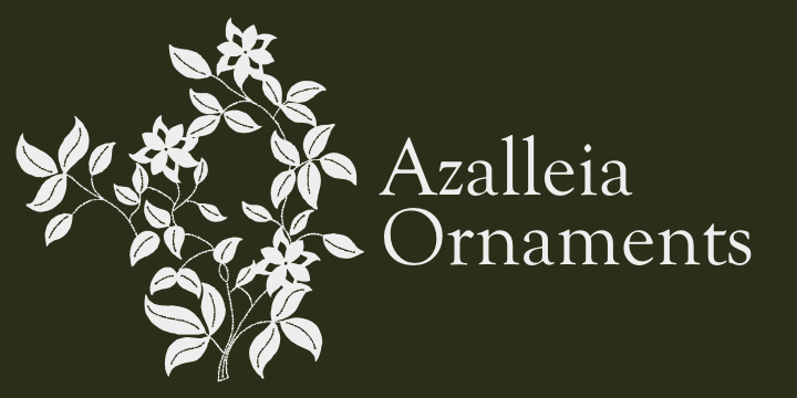 Azalleia Ornaments is a three font, dingbat family by Intellecta Design.