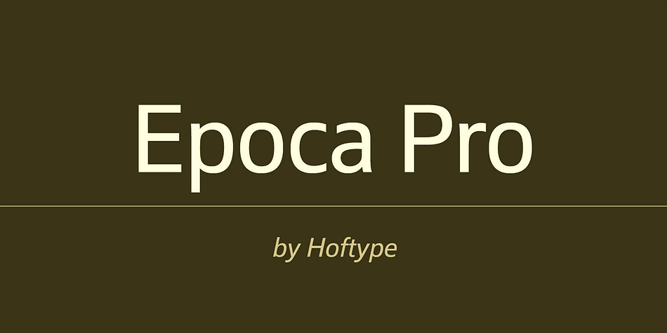 Epoca, designed in 2010 is a classic linear sans for text and display.