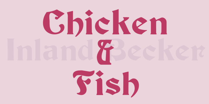 InlandBecker font family sample image.