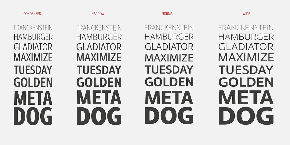 Interval Next font family example.