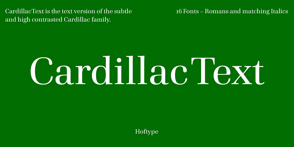 CardillacText is the down to earth version of the subtle and high contrasted Cardillac family.