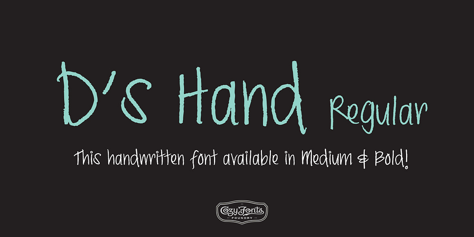 Ds Hand Font Family is a handwritten font designed by Tom Nikosey, based on Danielle Nikosey’s printing style.