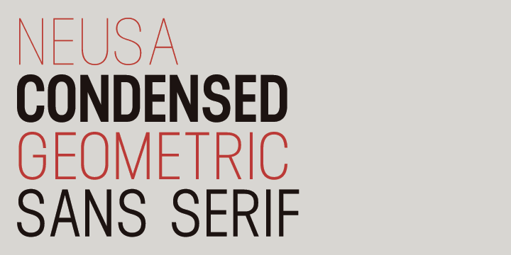 Neusa family includes 8 weights, 442 characters, manually edited kerning, opentype features and additional alternative characters.