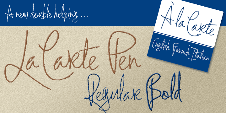 La Carte Pen is a paper textured version of the popular La Carte font.