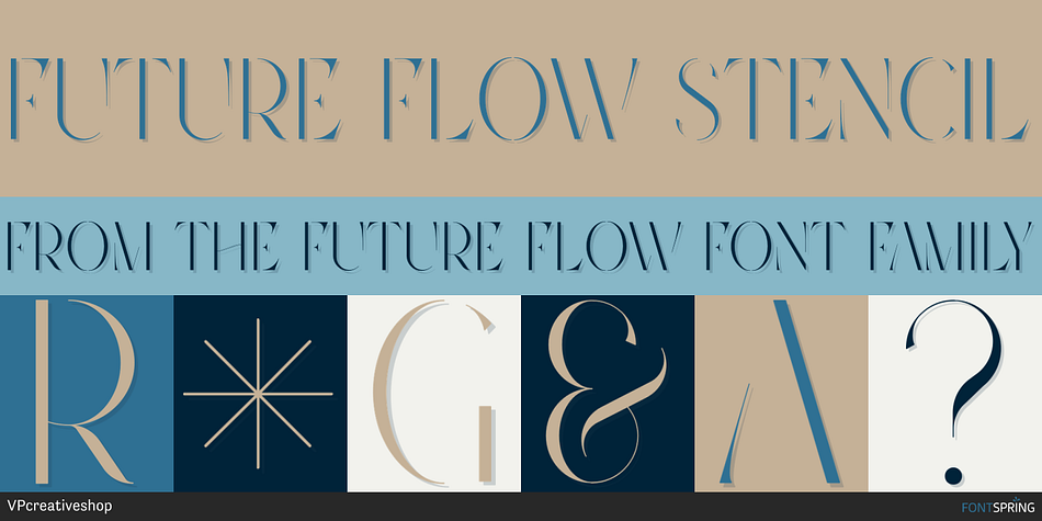 Future Flow Stencil Font