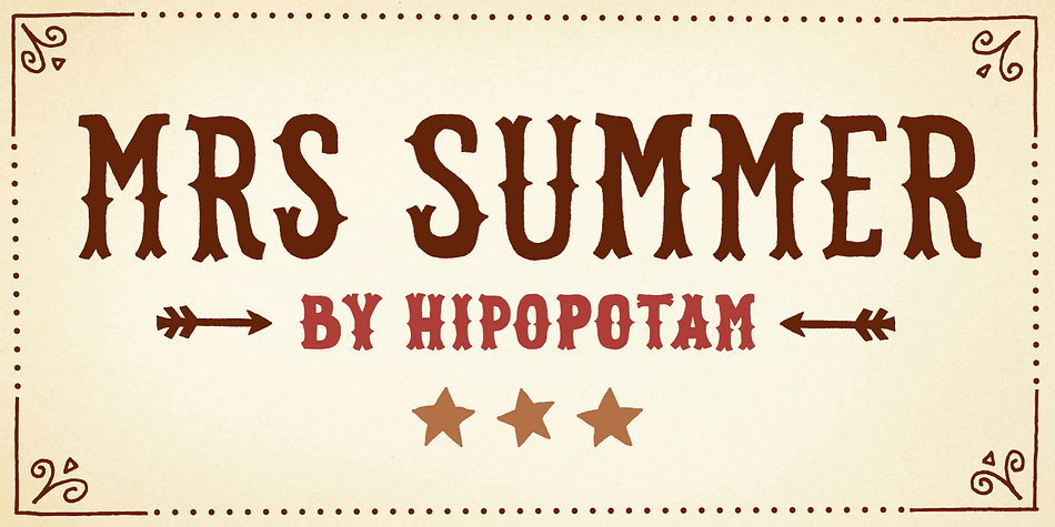 Mrs Summer is a hand drawn narrow typeface with a Western touch.