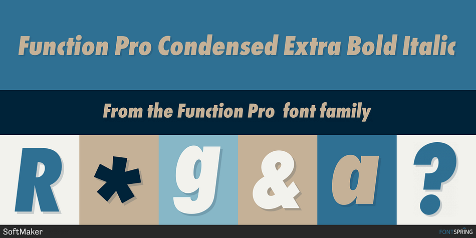 Function Pro Condensed Extra Bold Italic Font