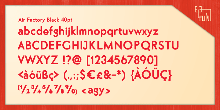 Air Factory Rounded also features various ligatures, stylistic alternates, fractions, and languages as well.