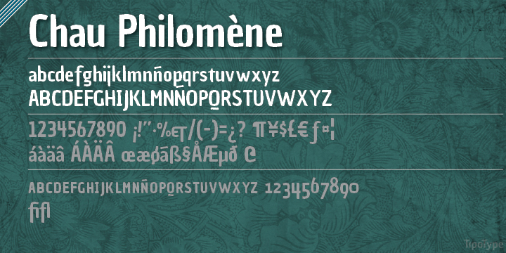Highlighting the Chau Philomne font family.