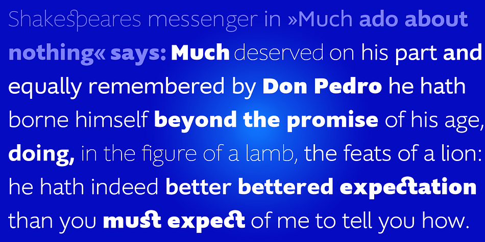 The light and normal weights and the dominant x-height with its high ascenders make for easy reading of long copy.