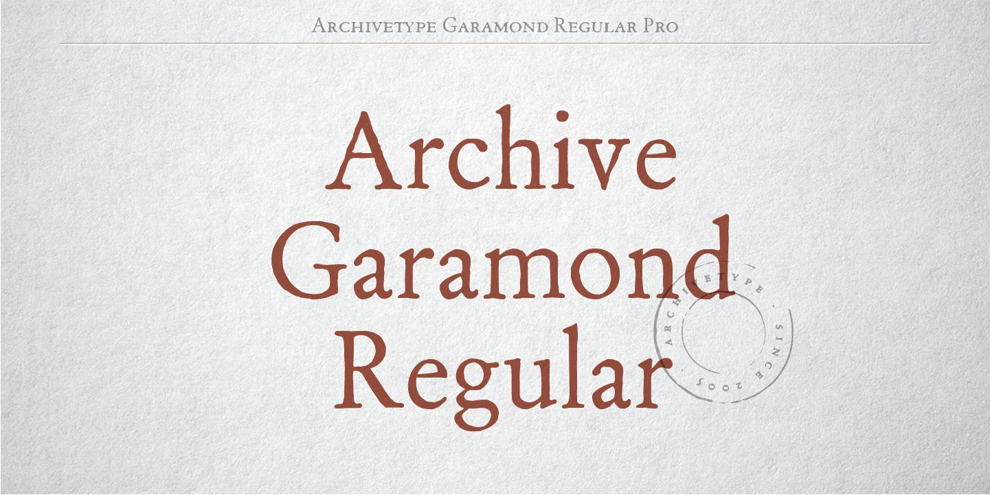 Archive Garamond Pro