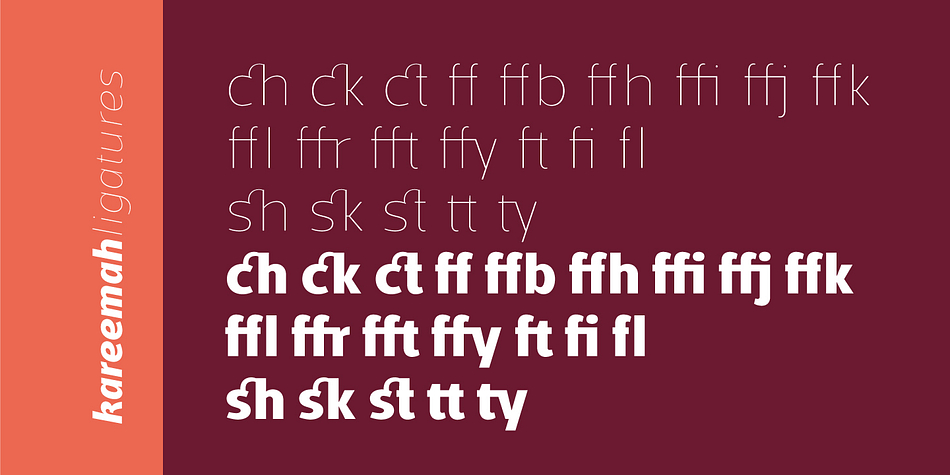 Kareemah font family sample image.