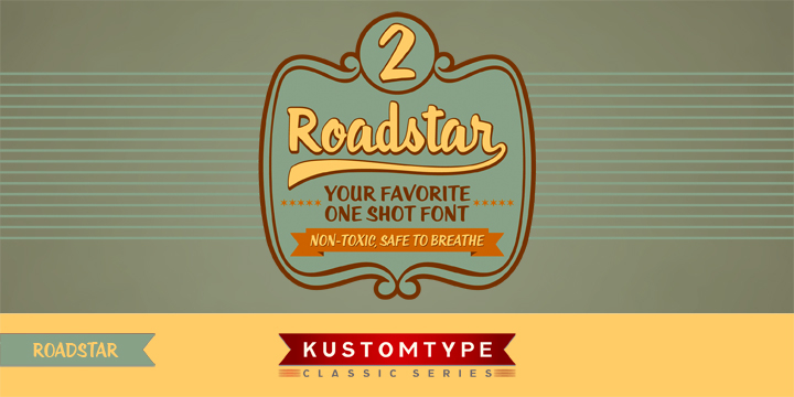 Roadstar is a retro brush-style script designed for logotype, packaging, posters, T-shirts, signage & design projects with a retro & vintage feel.