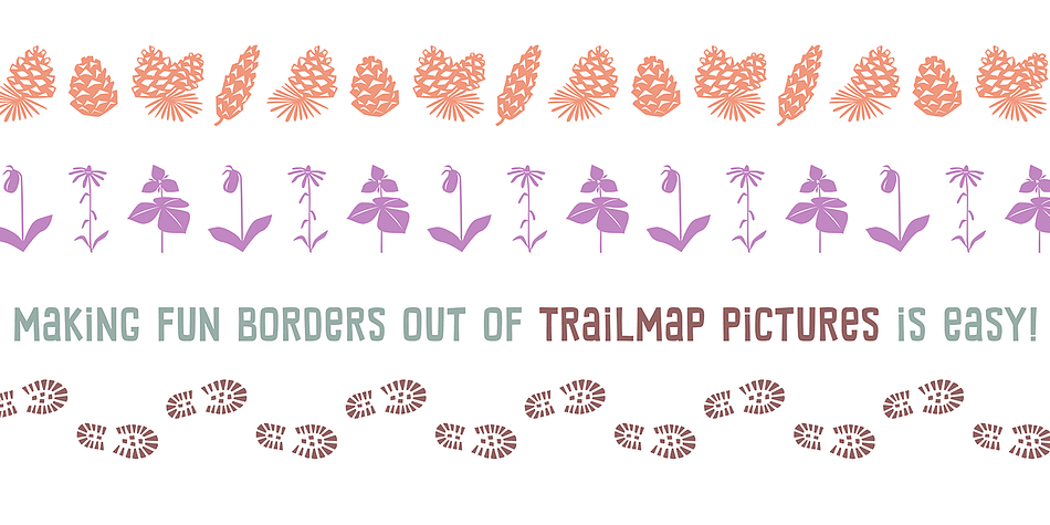 Trailmap is a hand drawn font family.