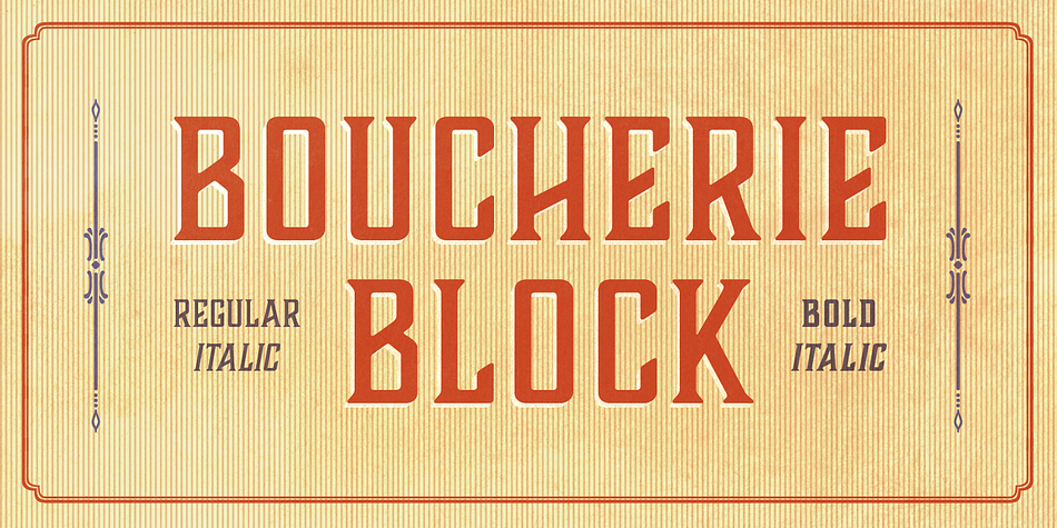 Boucherie Block is part of the Boucherie Collection – a series of 16 distinct, yet related typefaces.