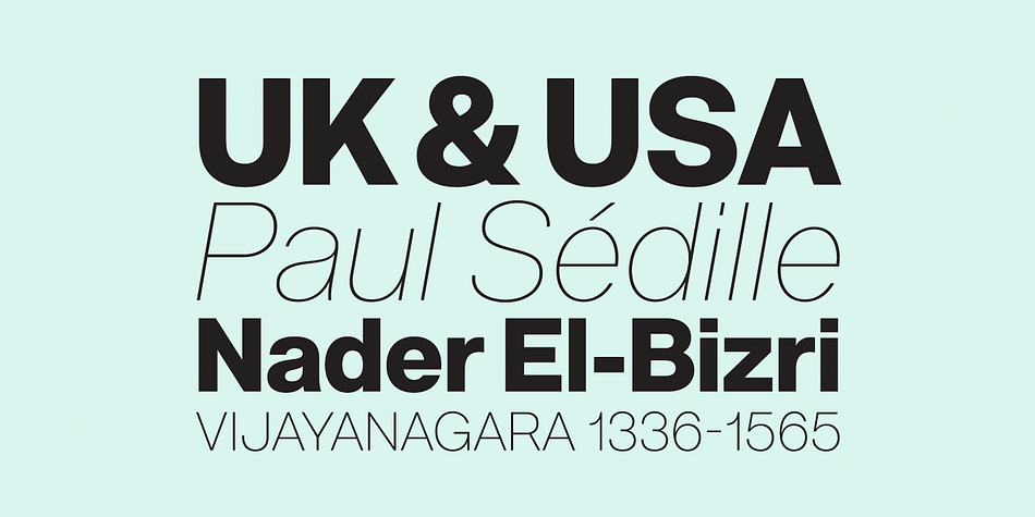 Among others of similar classification, Acronym is distinguished specifically by the clarity, balance, symmetry, alignment or reductionism of its letterforms and letter pairings.