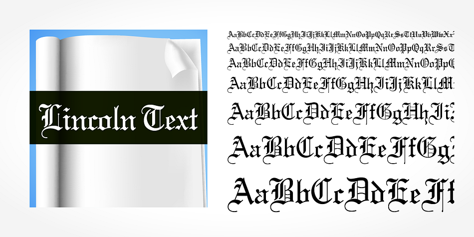 "Lincoln Text Pro" is a classic blackletter font of its epoch which inspires you to create vintage-looking designs with ease.