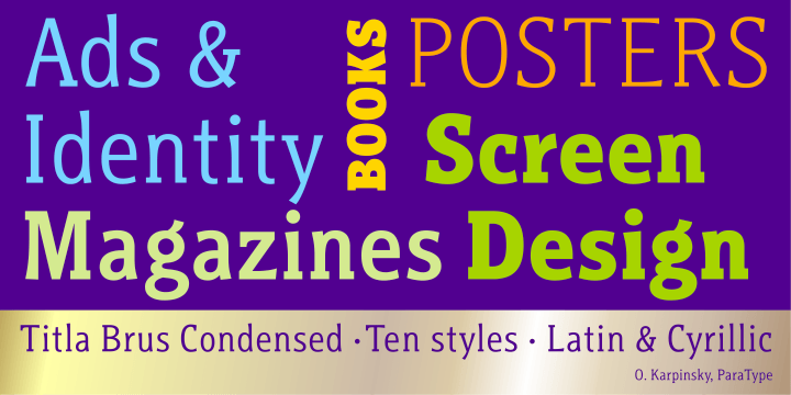 Font family Titla Brus was developed as an extension of Titla, released earlier in 2009.