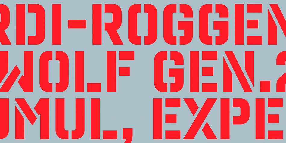 Reload Alt Stencil font family example.